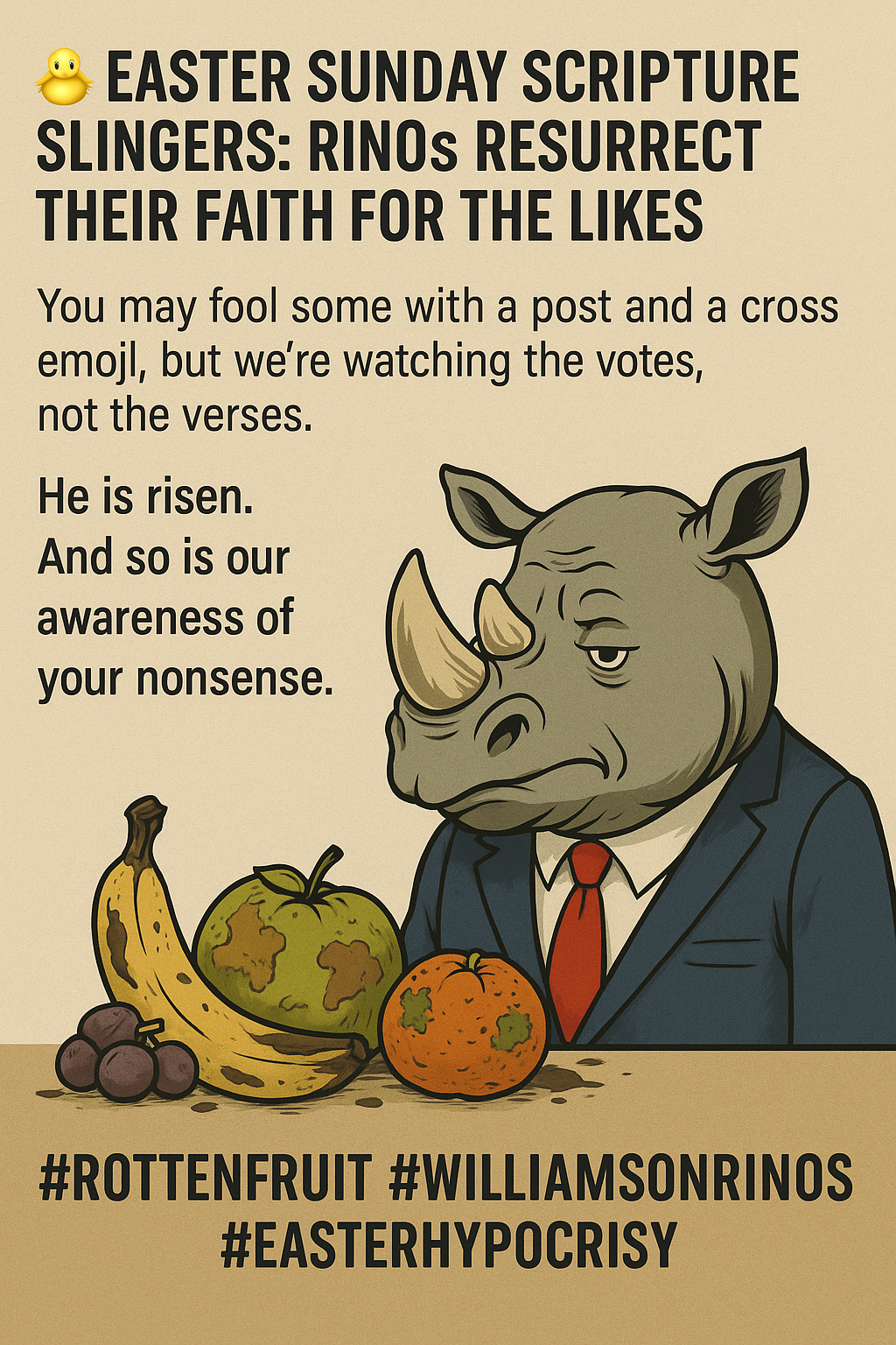 Easter Sunday Scripture Slingers: RINOs Resurrect Their Faith for the Likes